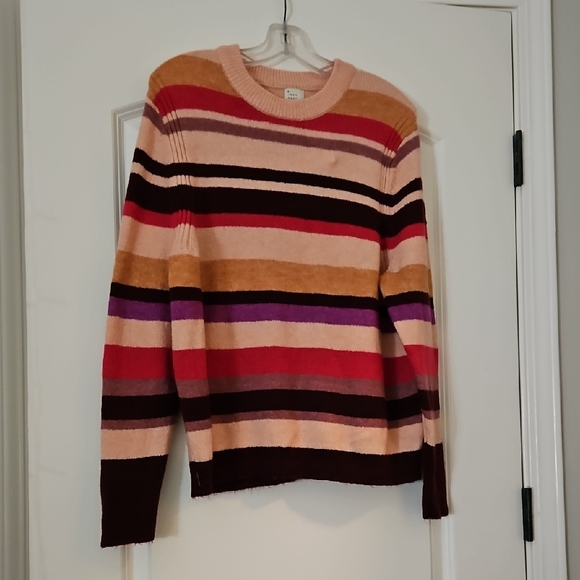 a new day Sweaters - a new day Multicolor Striped Crewneck Sweater